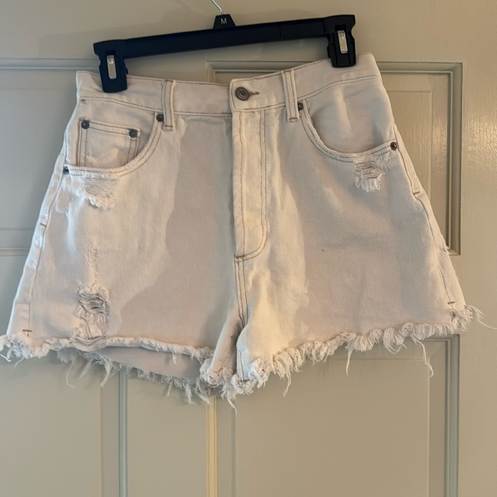 White jean shorts